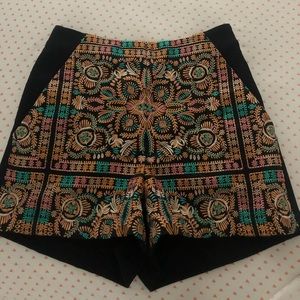 Embroidered High Waisted Shorts